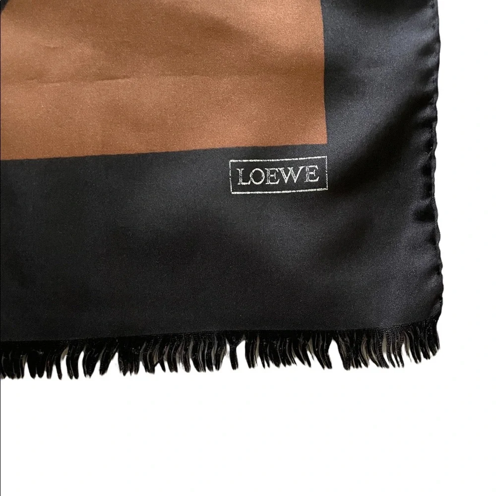 LOEWE Silk Fringe Scarf Hand Rolled
